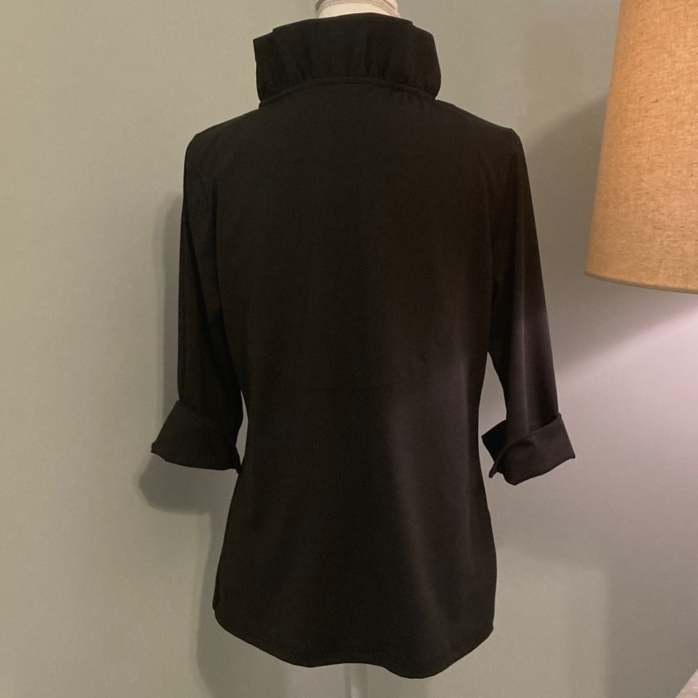 Gretchen Scott Designs Black Ruffled Blouse - Picture 2 of 5
